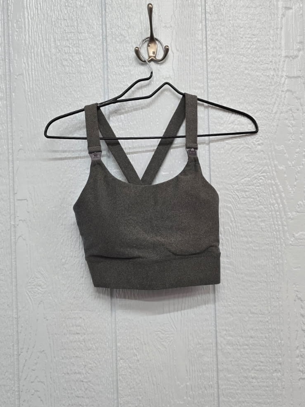 New Small Old Navy Cropped Sport Bralette in Charcoal Gray